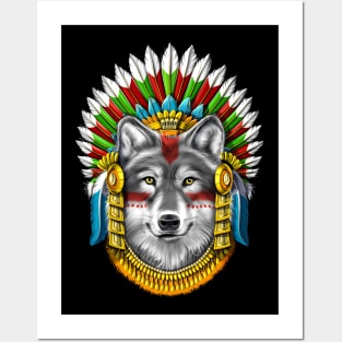 Wolf Aztec Warrior Posters and Art